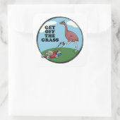 Moa mit Mäher Quadratischer Aufkleber (Tasche)