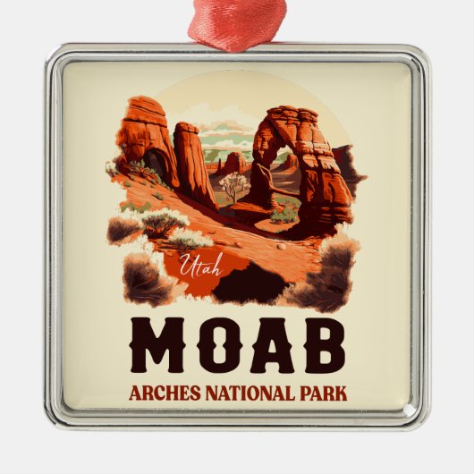 Moab Arches Nationalpark California Ornament Aus Metall (Vorne)