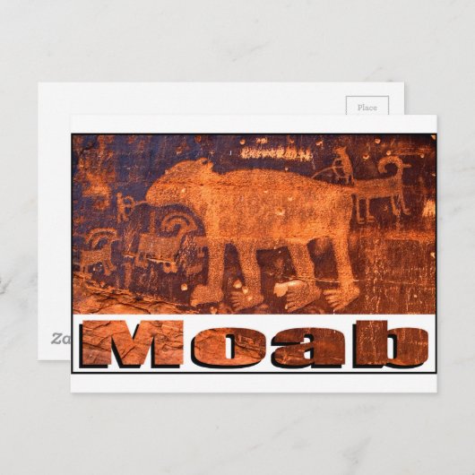 Moab Bear Petroglyph Postkarte (Vorne/Hinten)