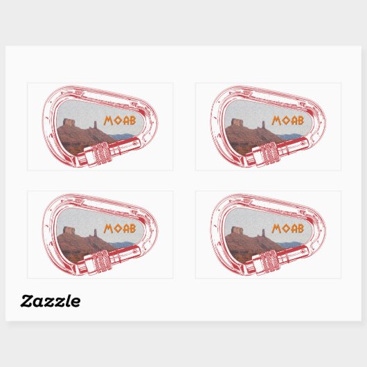 Moab Climbing Carabiner Rechteckiger Aufkleber (Blatt)