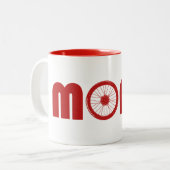 Moab (Fahrrad-Rad) Zweifarbige Tasse (Vorderseite Links)