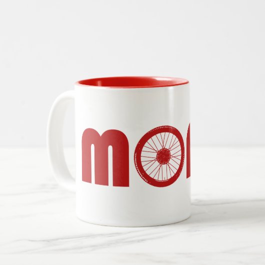 Moab (Fahrrad-Rad) Zweifarbige Tasse (Vorderseite Links)