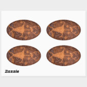 Moab Man Petroglyph Portrait - Utah Ovaler Aufkleber (Blatt)