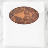 Moab Man Petroglyph Portrait - Utah Ovaler Aufkleber (Tasche)