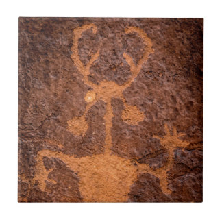 Moab-Mann-Petroglyphe-Porträt - Utah Fliese