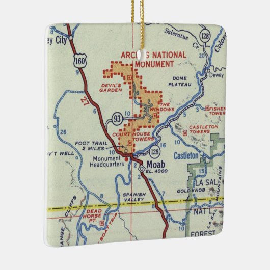 Moab Retro Map Keramikornament (Rechts)