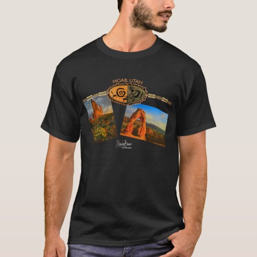 MOAB, UT Schwarzes T-Shirt (Vorderseite)