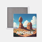 Moab Utah Arches Nationalpark Balanced rock Magnet (Vorderseite/Rückseite)