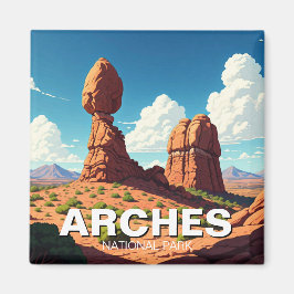 Moab Utah Arches Nationalpark Balanced rock Magnet
