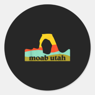 Moab Utah Arches Nationalpark minimalistisches Emb Runder Aufkleber