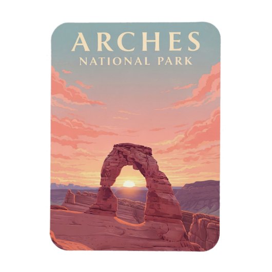 Moab Utah Arches Nationalpark Sunset Magnet (Vertikal)