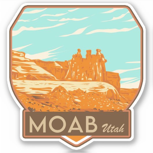 Moab Utah Aufkleber (Vorderseite)