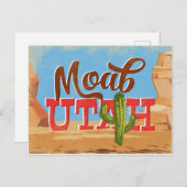 Moab Utah Cartoon Desert Vintage Travel Postkarte (Vorne/Hinten)