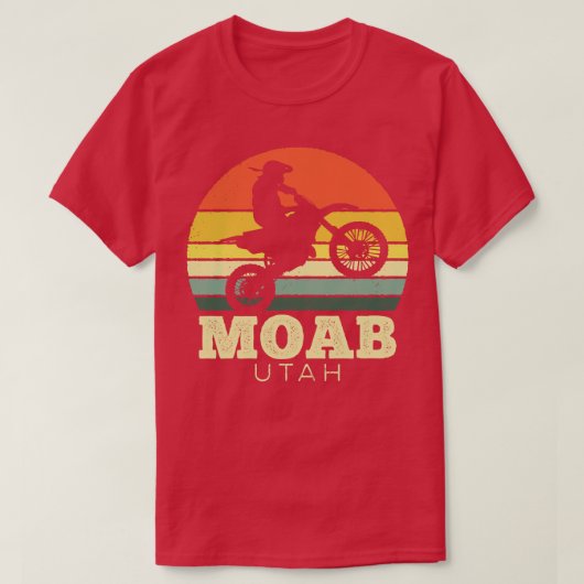 Moab Utah Motorrad Vintag Sunset T-Shirt (Design vorne)