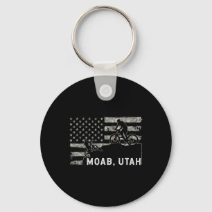 Moab Utah Mountainbiken Patriotische USA-Flagge Schlüsselanhänger