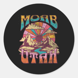 Moab Utah Natur Wandern Berge Outdoor Vintage Runder Aufkleber