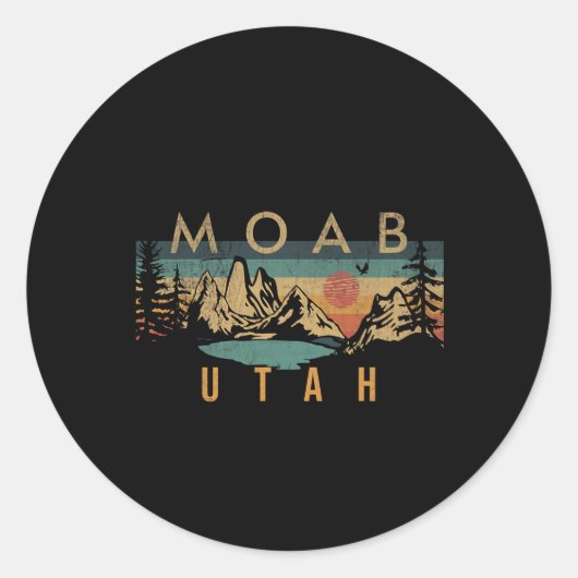 Moab Utah Runder Aufkleber (Vorderseite)