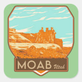 Moab Utah Square Stickers (Vorderseite)