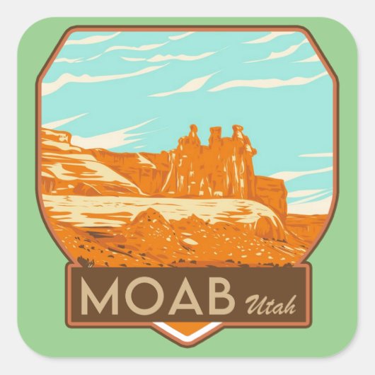 Moab Utah Square Stickers (Vorderseite)