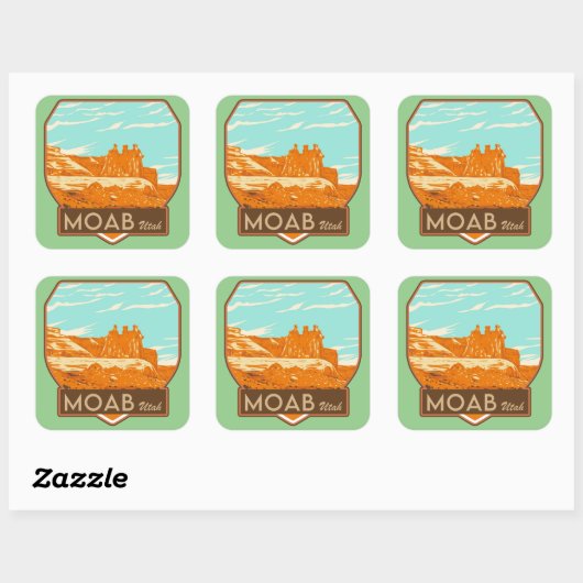 Moab Utah Square Stickers (Blatt)