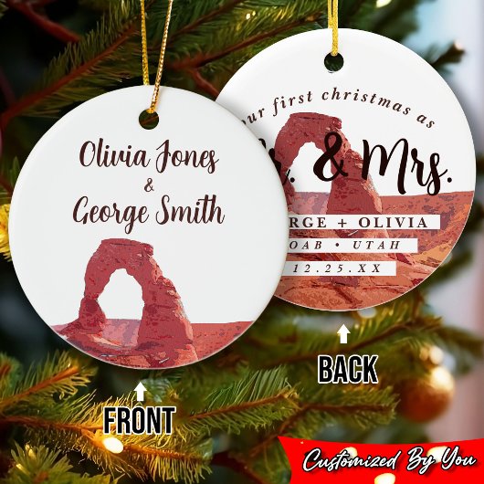 Moab Utah Unser erstes Weihnachtsfest Keramik Ornament