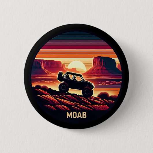 Moab Utah UTV Sunset Red Rocks Button (Vorderseite)