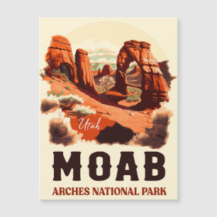 Moab Utah Vintag Sunset Arches Adventure Outdoor Magnetkarte