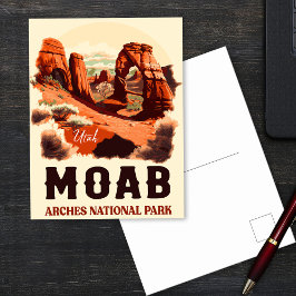 Moab Utah Vintag Sunset Arches Adventure Outdoor Postkarte