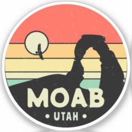 Moab Utah Vintag Wüste Sunset Retro Souvenir 60er Aufkleber