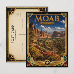 Moab Utah Vintage Art Deco Golden Age Postkarte