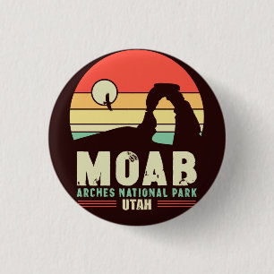Moab Utah Vintage Wüstenuntergang Retro Andenken 6 Button