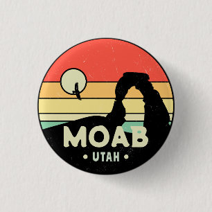Moab Utah Vintage Wüstenuntergang Retro-Souvenir 6 Button