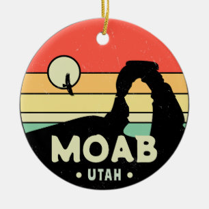 Moab Utah Vintage Wüstenuntergang Retro-Souvenir 6 Keramik Ornament