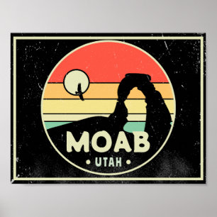 Moab Utah Vintage Wüstenuntergang Retro-Souvenir 8 Poster