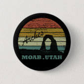 Moab Utah Vintager Sonnenuntergang Arches National Button (Vorderseite)