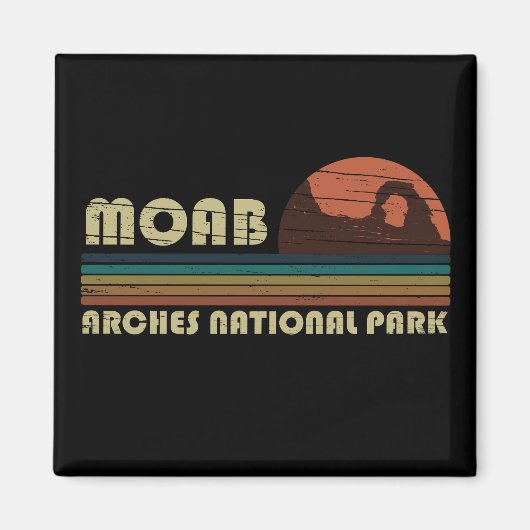Moab Utah Vintager Sonnenuntergang Arches National Magnet (Vorne)