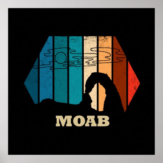 Moab Utah Vintager Sonnenuntergang Arches National Poster (Vorne)