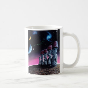 Moai auf dem kleinen Planeten Kaffeetasse