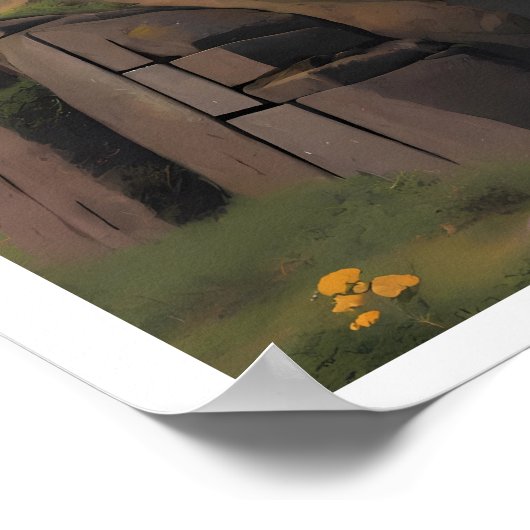 Moai auf dem Molehill Poster (Ecke)