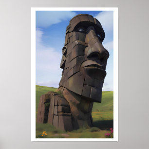 Moai auf dem Molehill Poster