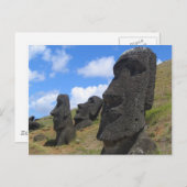 Moai auf der Osterinsel Postkarte (Vorne/Hinten)