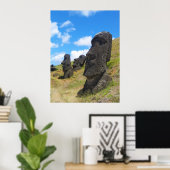 Moai auf der Osterinsel Rano Raraku Poster (Heimbüro)