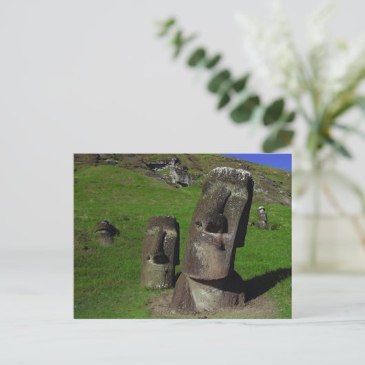 Moai auf der Osterinsel (Rapa Nui) Postkarte (Stehend Vorderseite)