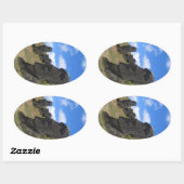 Moai bei Rano Raraku, Osterinsel Ovaler Aufkleber (Blatt)