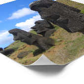 Moai bei Rano Raraku, Osterinsel Poster (Ecke)