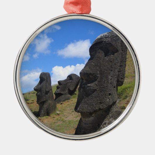 Moai bei Rano Raraku, Osterinsel Silbernes Ornament (Vorne)
