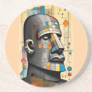 Moai des 21. Jahrhunderts - Ken Gage Tiki-Kunst Getränkeuntersetzer