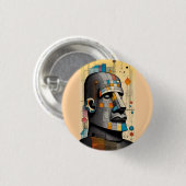 Moai - Ken Gage Tiki Art Button (Vorne & Hinten)