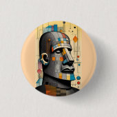 Moai - Ken Gage Tiki Art Button (Vorderseite)