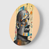 Moai - Ken Gage Tiki Art Große Wanduhr (Winkel)